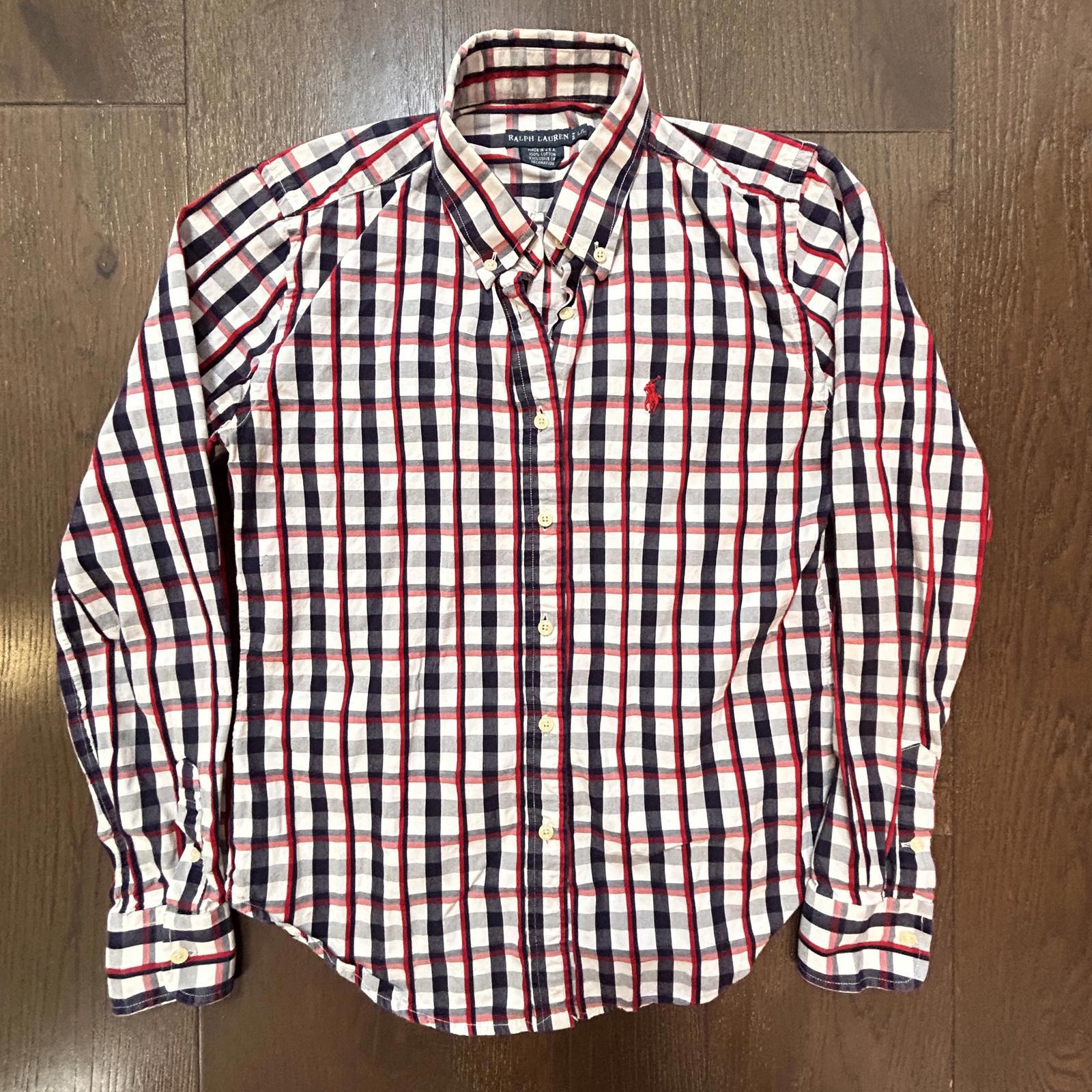 Vintage Ralph Lauren Made Is Usa Checkered Button-Down Shirt Women's Small